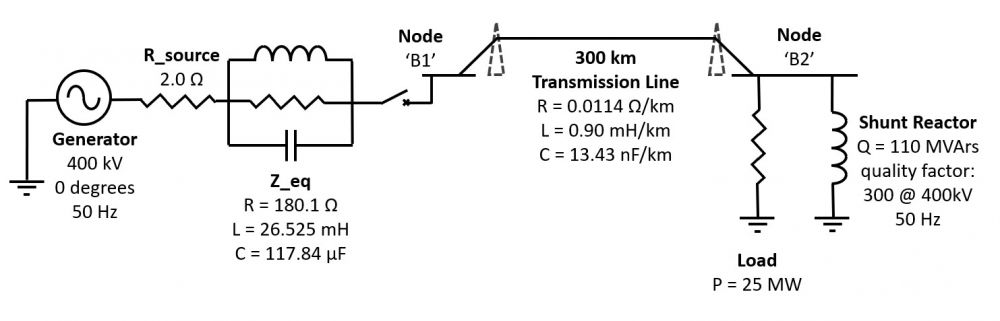 Single Phase Transmission System Diagram